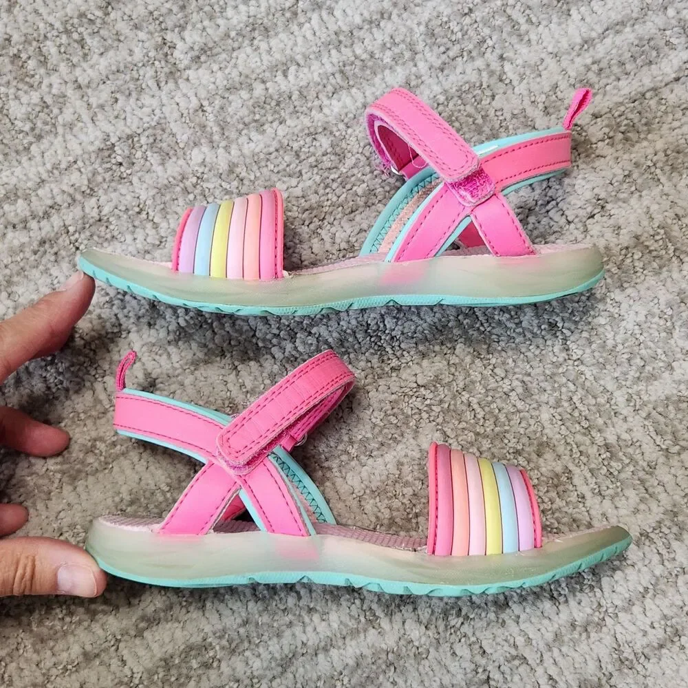 Carter's girl's light-up rainbow sandals size 12 - Picture 6 of 9